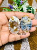 Dendritic Moss Agate Cabochon • Code D9-D10 • AAA Quality • Natural Dendritic Moss Agate Cabs • Moss Agate Pendant