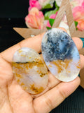 Dendritic Moss Agate Cabochon • Code D31- D32 • AAA Quality •  Natural Dendritic Moss Agate Cabs •  Moss Agate  Pendant