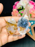 Dendritic Moss Agate Cabochon • Code D31- D32 • AAA Quality • Natural Dendritic Moss Agate Cabs • Moss Agate Pendant