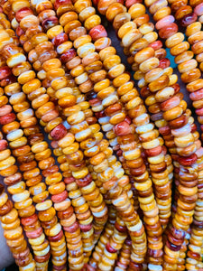 Spiny Shell Oyster Roundel Beads • 6mm Size • 40 cm length • AAA Quality • Natural Shell • Spiny Orange Shell