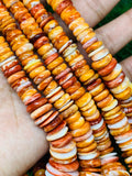 Spiny Shell Oyster Roundel Beads • 8-18 mm Size • 40 cm length • AAA Quality • Natural Shell • Spiny Orange Shell