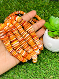Spiny Shell Oyster Roundel Beads • 8-18 mm Size • 40 cm length • AAA Quality • Natural Shell • Spiny Orange Shell