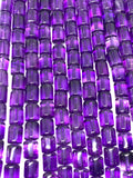 Amethyst 8X10MM • Amethyst Tube shape Beads • Length 40cm, Natural Amethyst • Good Quality • African Amethyst