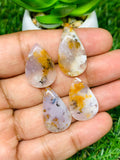 Dendritic Moss Agate Cabochon • Code D77 Size 22-25x14-15 mm Weight 8.8gm •Pack of 4 pcs • AAA Quality •  Natural Dendritic Moss Agate Cabs