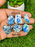 Azurite Turquoise Cabochon • Code A17-A22 • AAA Quality • Natural Azurite Cabs • Azurite Turquoise Pendant