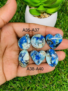 Azurite Turquoise Cabochon •  Code A35-A40 • AAA Quality •  Natural Azurite Cabs • Azurite Turquoise Pendant