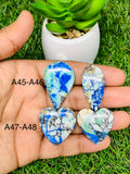 Azurite Turquoise Cabochon • Code A45-A48 • AAA Quality • Natural Azurite Cabs • Azurite Turquoise Pendant