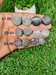 Black Fossil Coral Cabochon Pairs • Code B1-B6 • AAA Quality • AAA Quality  • Natural Fossil coral Cabs