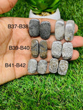 Black Fossil Coral Cabochon Pairs • Code B37-B42 • AAA Quality • Natural Fossil coral Cabs