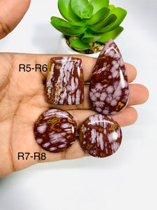 Red Ocean Jasper Cabochon • Code #R5-R8 • AAA Quality • Natural Ocean Jasper Cabs • Jasper Pendant