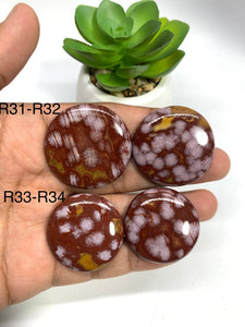 Red Ocean Jasper Cabochon • Code #R31-R34 • AAA Quality • Natural Ocean Jasper Cabs • Jasper Pendant