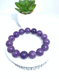 Charoite Bracelet 14 mm size • Code B6 • Length 7.5 Inch Weight 61 gm • Natural Charoite Round Bracelet •  Origin Russia • Charoite Jewelry