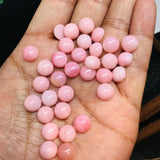 8MM Pink Opal Cabochon - Pack of 2 Pieces - AAA Quality - Natural Pink Opal Cabochon - Pink Opal Cabs