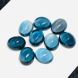 London Blue Topaz 6X8MM Smooth Oval Cabs,natural gemstone cabochon , Pack of 1 pc