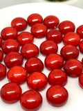 Coral Cabochon Round 6 mm •  Pack of 6 Pcs • AAA Quality •  Red Coral Cabs • Coral Gemstone