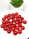 Coral Cabochon Round 8 mm • Pack of 5 Pcs • AAA Quality, Red Coral cabs. Dyed Color Coral Cabs