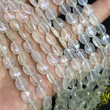 Chalcedony faceted Oval 8X10 MM Faceted ,Pearl coated Chalcedony  Beads, AAA Quality beads . Length 12 Inch.