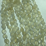 Chalcedony faceted Oval 8X10 MM Faceted ,Pearl coated Chalcedony  Beads, AAA Quality beads . Length 12 Inch.