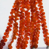 Carnelian Faceted 6MM Heart Shape Briolette , Natural gemstone , orange agate faceted briolette .length 6"