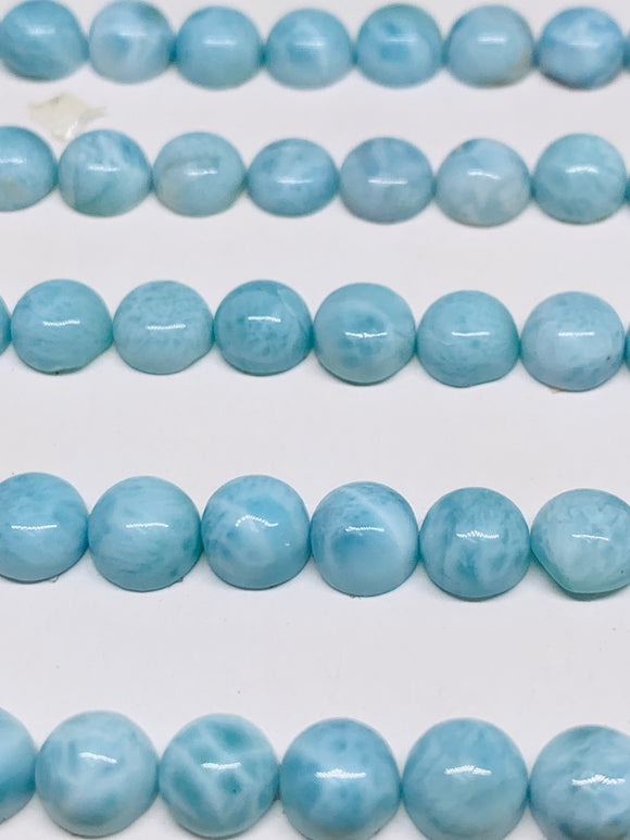 Larimar Cabochon • 6 mm Size • Pack of 4 Pcs • Natural Larimar Round Cabochon • Larimar Cabs • Origin Dominican Republic