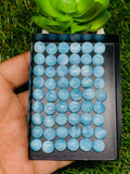 Larimar Cabochon • 8 mm Size • Pack of 2 Pcs • Natural Larimar Round Cabochon • Larimar Cabs • Origin Dominican Republic