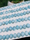 Larimar Cabochon • 6x8 mm Size • Pack of 4 Pcs • Natural Larimar Oval Cabochon • Larimar Cabs • Origin Dominican Republic