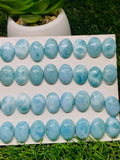 Larimar Cabochon • 10x14 mm Size • Pack of 2 Pcs • Natural Larimar Oval Cabochon • Larimar Cabs • Origin Dominican Republic