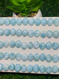 Larimar Cabochon • 8x10 mm Size • Pack of 2 Pcs • Natural Larimar Oval Cabochon • Larimar Cabs • Origin Dominican Republic