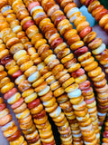 Spiny Shell Oyster Roundel Beads • 8 mm Size • 40 cm length • AAA Quality • Natural Shell • Spiny Orange Shell