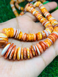 Spiny Shell Oyster Roundel Beads • 8-18 mm Size • 40 cm length • AAA Quality • Natural Shell • Spiny Orange Shell