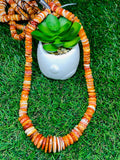 Spiny Shell Oyster Roundel Beads • 8-18 mm Size • 40 cm length • AAA Quality • Natural Shell • Spiny Orange Shell