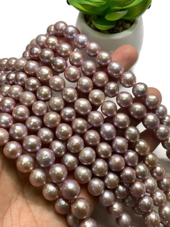 Freshwater Pearl Round beads • 9-10 mm • Cultured freshwater pearl •  AAA Quality 40cm Length