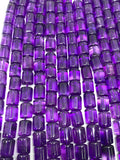 Amethyst 8X10MM • Amethyst Tube shape Beads • Length 40cm, Natural Amethyst • Good Quality • African Amethyst