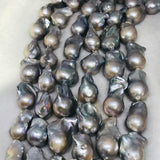 Gray Pearl Baroque Shape -AAA Quality -Size 15-17mm x 23-30 mm, Good Quality Natural Freshwater Pearl Baroque Beads -