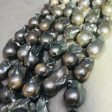 Gray Pearl Baroque Shape -AAA Quality -Size 15-17mm x 23-30 mm, Good Quality Natural Freshwater Pearl Baroque Beads -