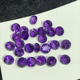 6mm Natural Amethyst Round cut stone , Pack of 6 piece, African Amethyst Round cabochon