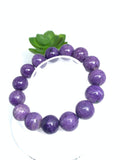 Charoite Bracelet 14 mm size • Code B6 • Length 7.5 Inch Weight 61 gm • Natural Charoite Round Bracelet •  Origin Russia • Charoite Jewelry