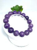 Charoite Bracelet 14 mm size • Code B6 • Length 7.5 Inch Weight 61 gm • Natural Charoite Round Bracelet •  Origin Russia • Charoite Jewelry