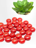 10MM Coral Cabochon Round • Pack of 6 Pcs • AAA Quality, red coral cabs • Dyed Color Coral