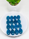 Apatite Cabochon 13x18 mm Size • Pack of 1 Pcs • Code N1 • AAA Quality • Blue Color • Natural Neon Apatite Oval Cabochons