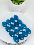 Apatite Cabochon 13x18 mm Size • Pack of 1 Pcs • Code N1 • AAA Quality • Blue Color • Natural Neon Apatite Oval Cabochons