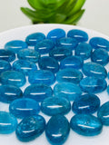 Apatite Cabochon 10x14 mm Size • Pack of 2 Pcs • Code N3 • AAA Quality • Blue Color • Natural Neon Apatite Oval Cabochons