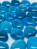 Apatite Cabochon 10x14 mm Size • Pack of 2 Pcs • Code N3 • AAA Quality • Blue Color • Natural Neon Apatite Oval Cabochons