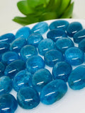 Apatite Cabochon 10x14 mm Size • Pack of 2 Pcs • Code N3 • AAA Quality • Blue Color • Natural Neon Apatite Oval Cabochons