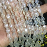 Chalcedony faceted Oval 8X10 MM Faceted ,Pearl coated Chalcedony  Beads, AAA Quality beads . Length 12 Inch.