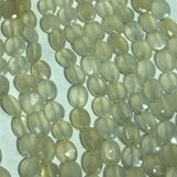 Chalcedony faceted Oval 8X10 MM Faceted ,Pearl coated Chalcedony  Beads, AAA Quality beads . Length 12 Inch.