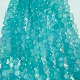 Chalcedony 7MM Faceted Onion shape Briolettes , Aqua chalcedony Onion shape, Aqua chalcedony , length 8 Inch.