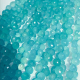 Chalcedony 7MM Faceted Onion shape Briolettes , Aqua chalcedony Onion shape, Aqua chalcedony , length 8 Inch.