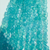 Chalcedony 7MM Faceted Onion shape Briolettes , Aqua chalcedony Onion shape, Aqua chalcedony , length 8 Inch.