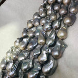 Gray Pearl Baroque Shape -AAA Quality -Size 15-17mm x 23-30 mm, Good Quality Natural Freshwater Pearl Baroque Beads -